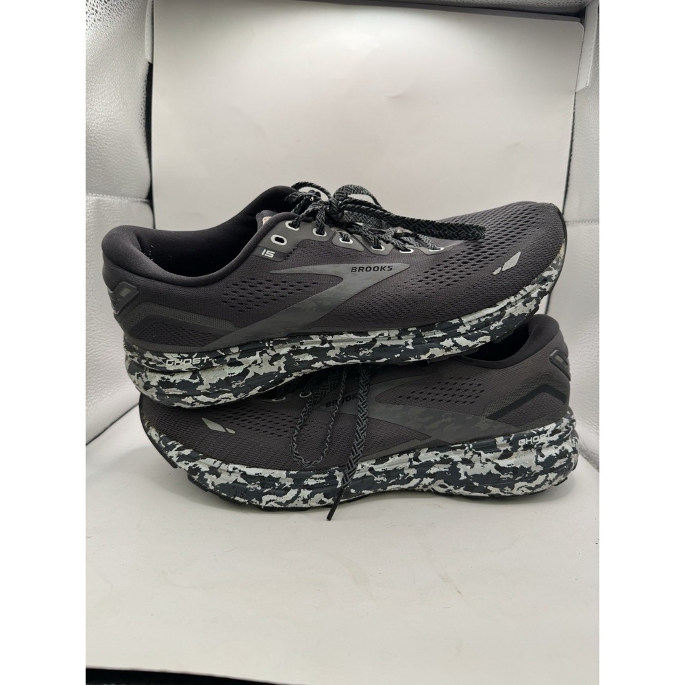 Brooks Ghost 15 Running Shoes Mens Size 11 Black Gray Sneakers 1103931D004